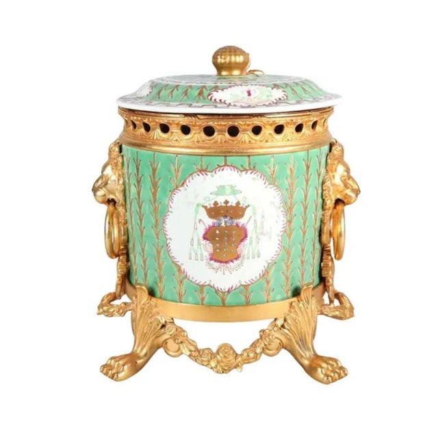 European Porcelain and Gilt Bronze Covered Vessel For Sale - Image 9 of 9