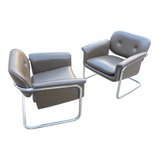 1970s Vintage Thonet Club Chairs - a Pair For Sale