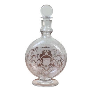 Vintage Baccarat Crystal Decanter in the "Michelangelo" Pattern, for Martell Cognac C. 1930 For Sale