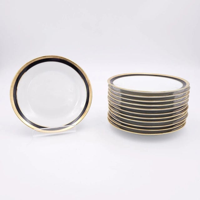 Set of 12 Vintage Richard Ginori Vintage Cobalt and Gilt Salad Plates For Sale - Image 9 of 9