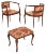 Art Nouveau Italian Carved Walnut Armchairs & Stool Set, 1900s, Set of 3 For Sale