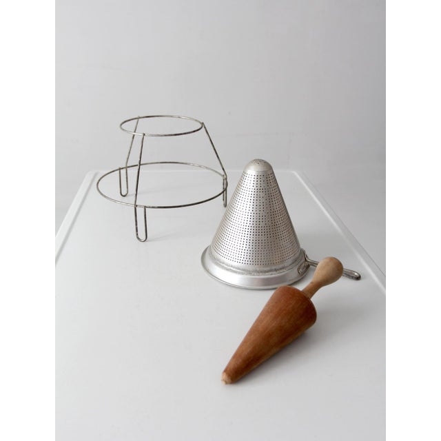 Mid-Century Conical Strainer Set With Stand and Wooden Pestle For Sale - Image 12 of 13