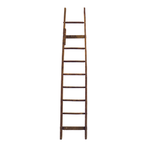 Primitive Vintage Rustic Wooden Industrial Workman’s or Attic Ladder