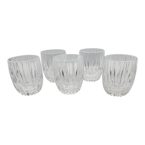 1980s Nachtmann Prestige Old Fashion Crystal Scotch Whisky Cocktail Glasses- Set of 4
