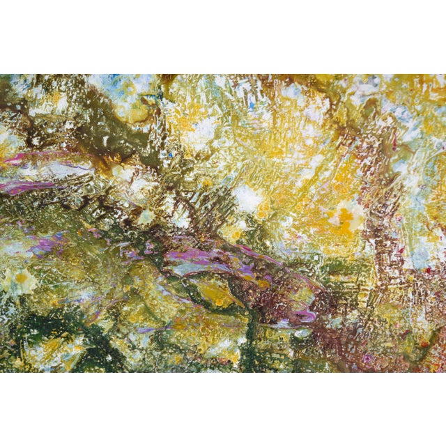 Late 20th Century Green, Yellow, Red - Textured Expressionist Composition in Acrylic on Canvas by Charles David Francis For Sale - Image 5 of 10