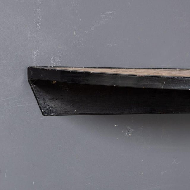 Mid-Century Italian Black Metal Framed Mirror and Brass Console, 1950s, Set of 2 For Sale - Image 6 of 17