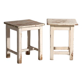 Bedside Tables in Pine Wood, Central Europe, 1940, Set of 2 For Sale