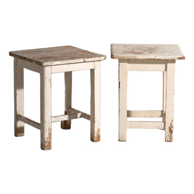 Bedside Tables in Pine Wood, Central Europe, 1940, Set of 2 For Sale