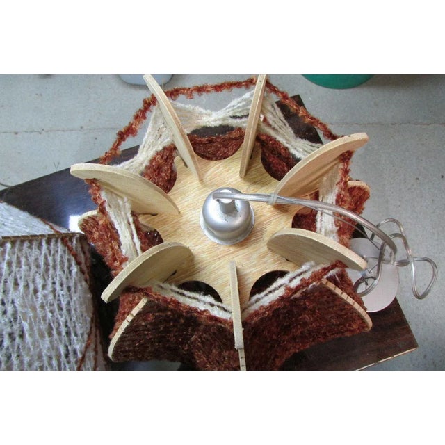 Scandinavian Wood & Wire Ceiling Lamp, 1960s For Sale - Image 3 of 8