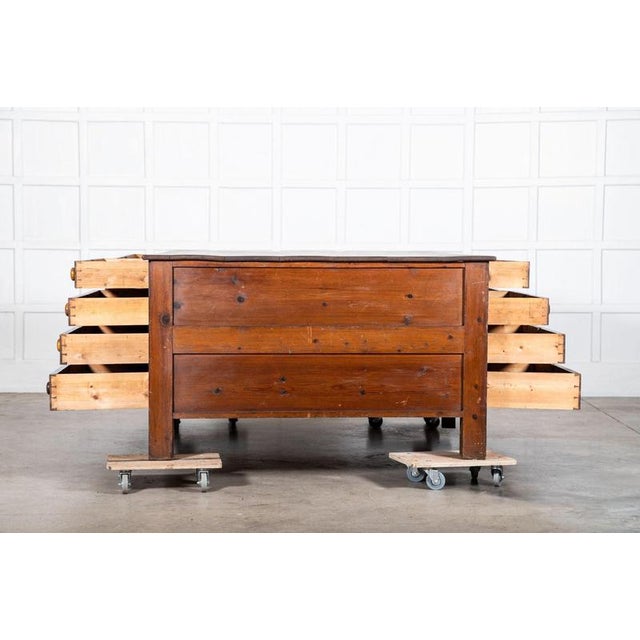 Large 19th Century English Pine Double Sided Work Table, 1890 For Sale - Image 12 of 18