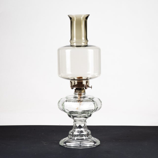 Glass and Metal Oil Table Lamp For Sale - Image 4 of 9
