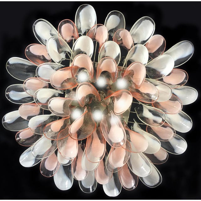 Metal Italian Murano Petal Chandeliers, 1990s, Set of 2 For Sale - Image 7 of 18