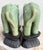 Early 20th Century Antique Chinese Heavy Jadeite Jade Elephant Pair W/ Custom Stands 1920 For Sale - Image 5 of 11