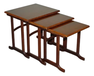 Mid-Century Hardwood Nesting Tables, Set of 3