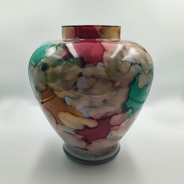 1960s Mid-Century Murano Glass "Watercolor" Baluster Vase 1960s For Sale - Image 5 of 9