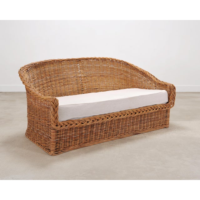Suite of Michael Taylor Style Rattan Wicker Chairs and Sofa For Sale In Sacramento - Image 6 of 18