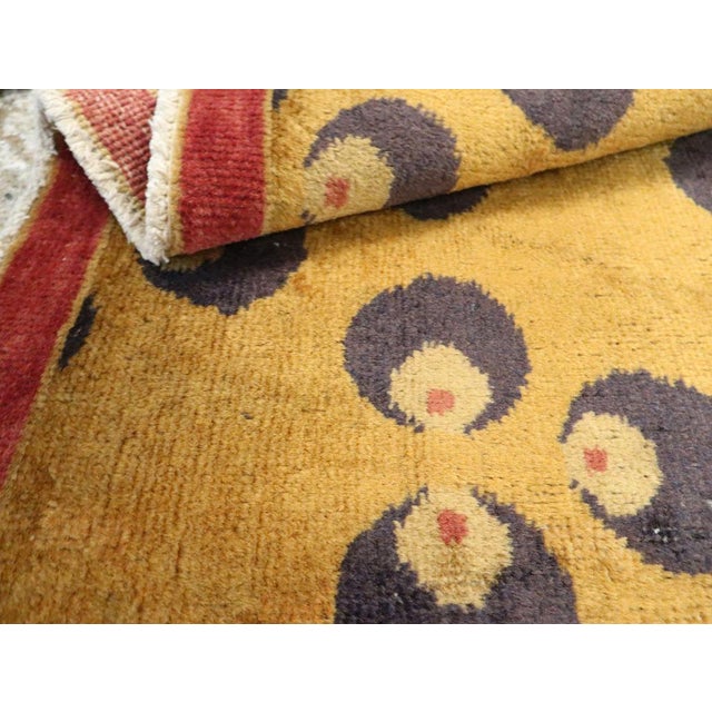 Mustard Galerie Shabab Collection Mid-20th Century Turkish Art Deco Throw Rug For Sale - Image 8 of 8