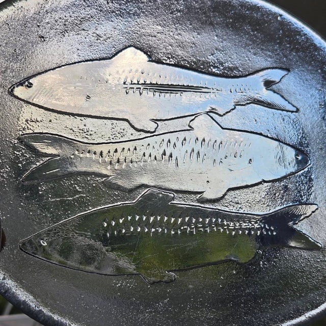 1970s Kosta Boda Glass Fish Platter Designed by Goran Warff For Sale - Image 14 of 14