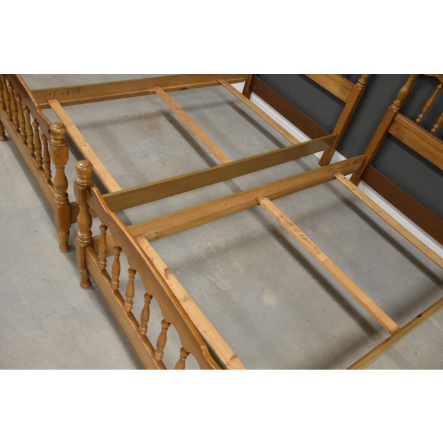 Brown Vintage Maple Twin Beds - A Pair For Sale - Image 8 of 9
