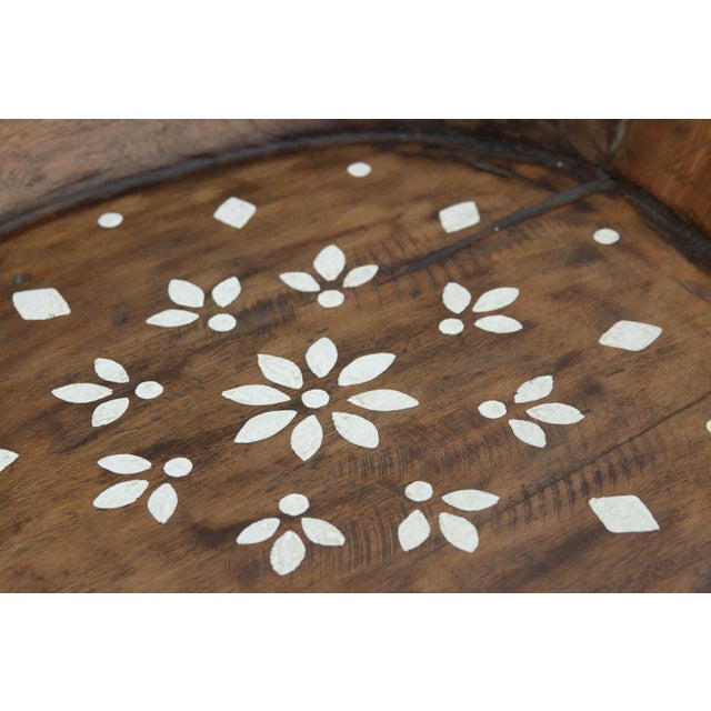 1960s Large Vintage Floral Motif Painted Bowl For Sale - Image 5 of 7