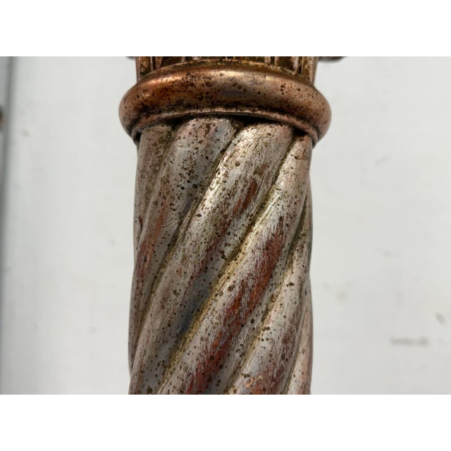 Late 20th Century Vintage Neoclassical Style Carved Wood Pedestal For Sale - Image 5 of 12