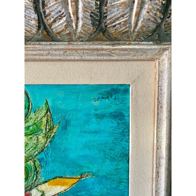 Lazzaro Donati, Italian Modernist Surrealist Woman Color Oil Painting Lazzaro Donati La Regina, 1961 For Sale - Image 13 of 14