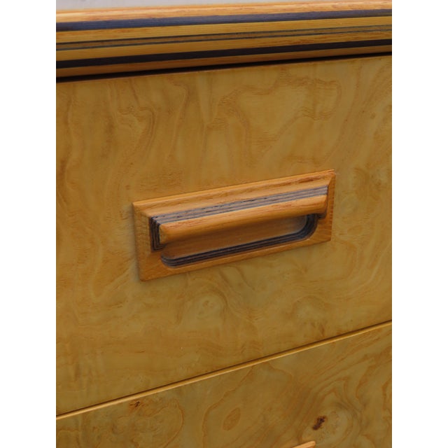 Brown Henredon Scene Two Mid Century Modern Burlwood Inlay Dresser 6345 For Sale - Image 8 of 18