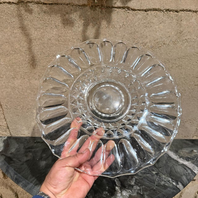 Vintage Modern Glass Cake Stand For Sale - Image 10 of 18