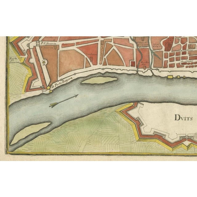 Early 18th Century Hand-Colored City Plan of Cologne by Nicolas de Fer, 1705 For Sale - Image 5 of 8