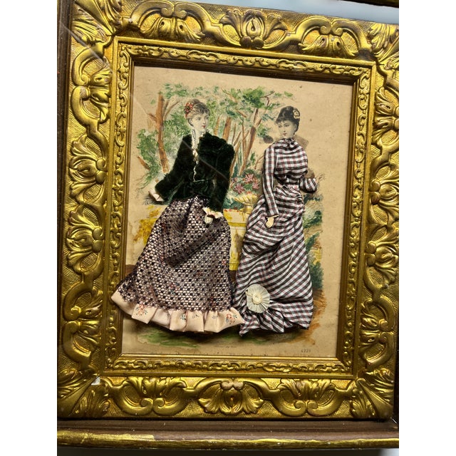 Antique Ladies in Gowns Shadow Box For Sale - Image 4 of 8