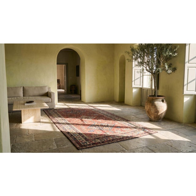 1890s Red Medallion Antique Persian Ghashghaie Carpet 5'6" X 11' Knotted Wool Rug Runner For Sale - Image 14 of 14