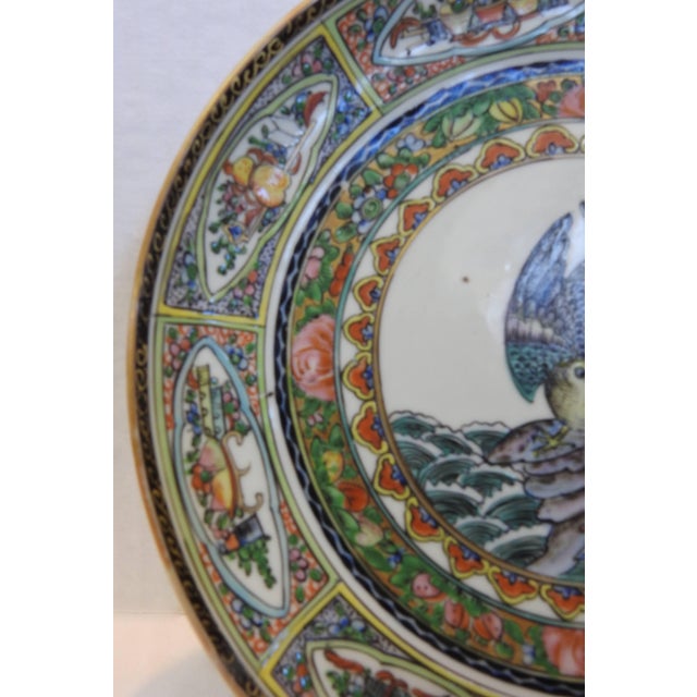 Late 19th Century Rose Medallion Porcelain Plate With Owl For Sale - Image 5 of 8