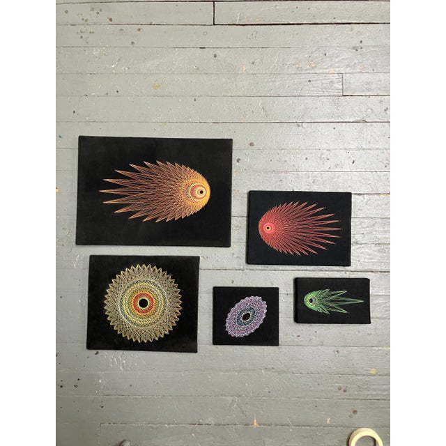 1970’s Gallery Wall Collection 5 Original Edward Young Abstract String Art Wall Art-Set of 5 For Sale In Philadelphia - Image 6 of 9