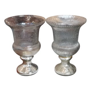 Medicis Footed Glass Vases, 1890s, Set of 2 For Sale