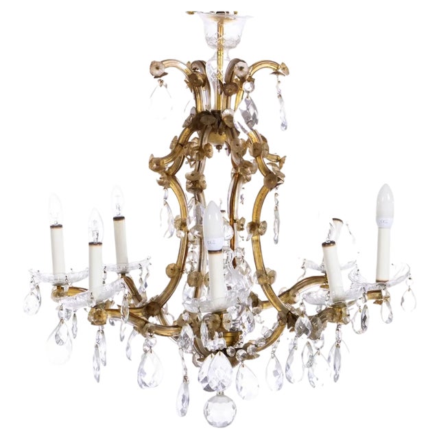 Portuguese 9-Light Chandelier, Early 20th Century For Sale
