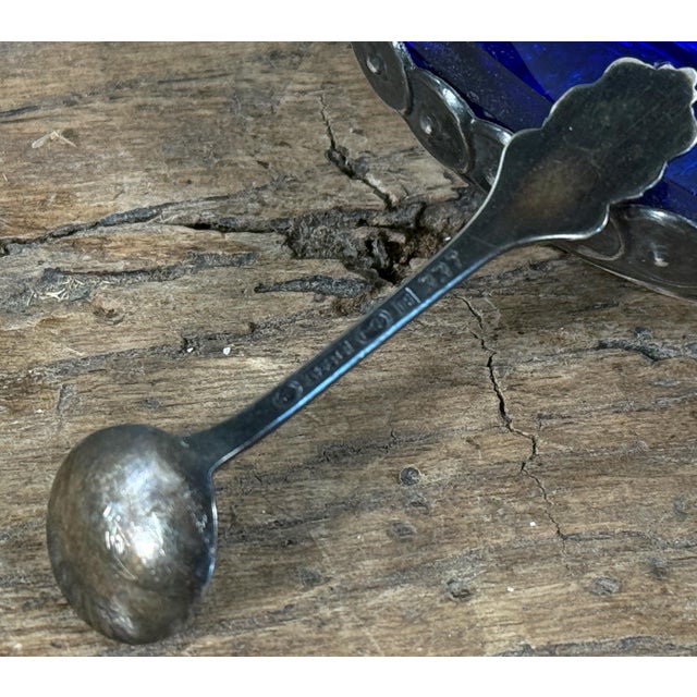 Silver Vintage Sterling Silver Salt Cellar in Figural Viking Ship & Shield Motif For Sale - Image 8 of 8