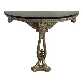 Early 20th Century Italian Neoclassical Console Table With Granite Top For Sale