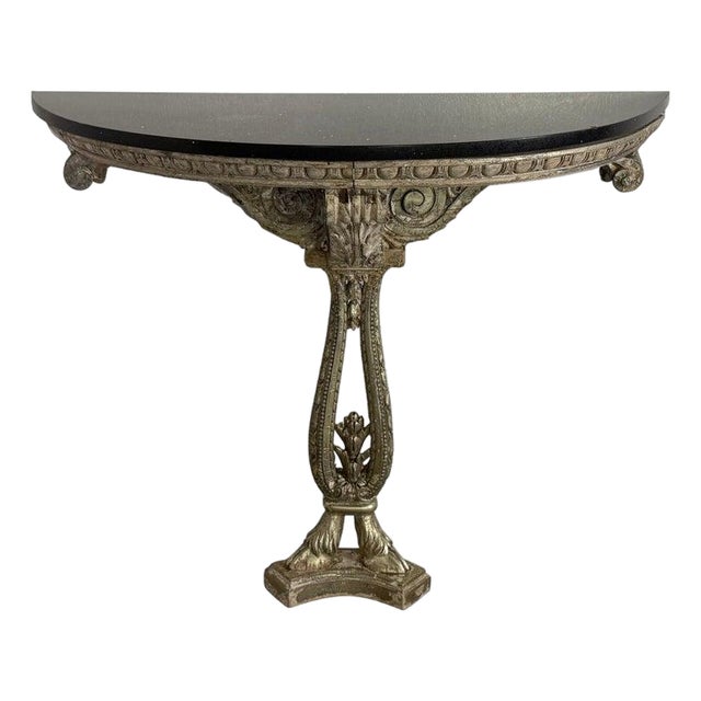 Early 20th Century Italian Neoclassical Console Table With Granite Top For Sale