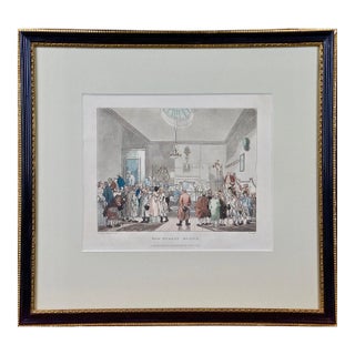 Bow Street Office: An Original 19th C. Hand-Colored Engraving by Thomas Rowlandson From Microcosm of London, 1808 For Sale