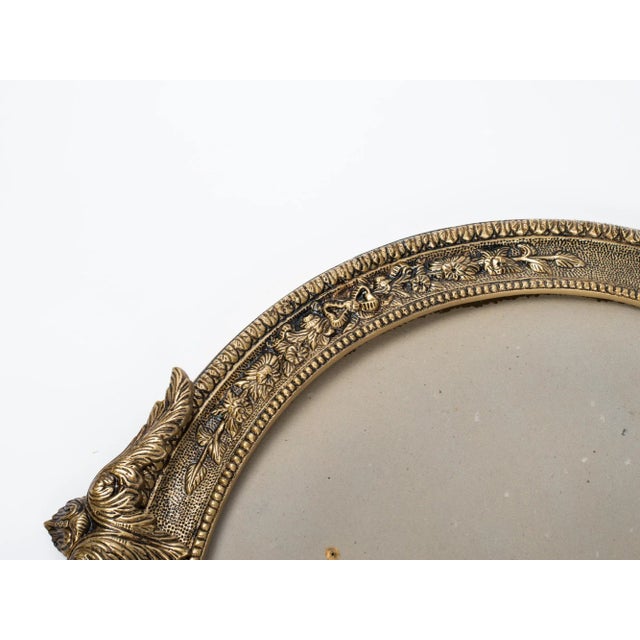 Large 1940s Brass Round Eagle Wall Picture Frame For Sale - Image 6 of 10