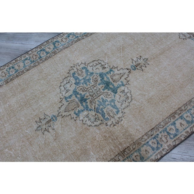 Sand Vintage Turkish Area Rug - 40"x73.5" For Sale - Image 8 of 13