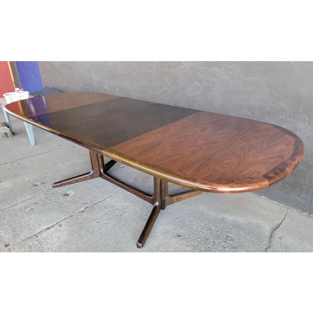 Rosewood Danish Modern Expanding Dining Table Niels Moller Attributed For Sale - Image 12 of 18