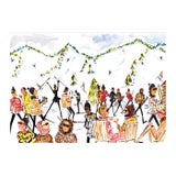 "Apres Ski" Contemporary Original Whimsical Winter Scene Print by Pauline de Roussy de Sales For Sale