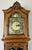 An impressive Vintage French grandfather clock crafted from oak with beautifully carved detailing and a classic longcase...