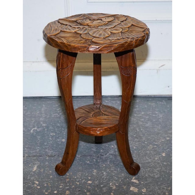 Hand-Carved Side Table from Liberty's London, 19th Century For Sale - Image 10 of 11