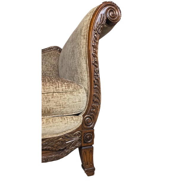 Vintage 1996 Bassett French Provincial Carved Wood Sofa For Sale In Austin - Image 6 of 8