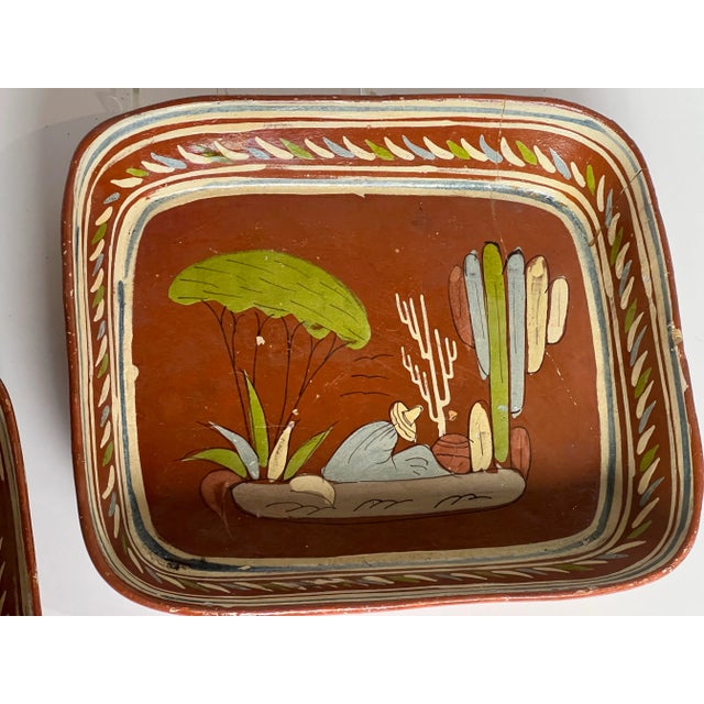 Vintage Spanish Mission Mexico Nesteing Casserole Bowls Dishes For Sale - Image 4 of 11