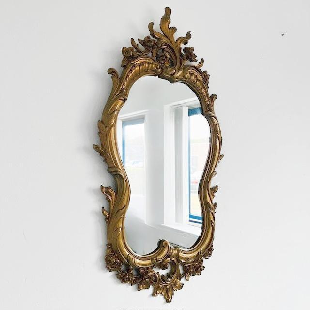 Glass Hollywood Regency Baroque Style Mirror, 1960s For Sale - Image 7 of 7