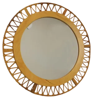 Bamboo Mirror by Fmportglas, Germany, 1960s
