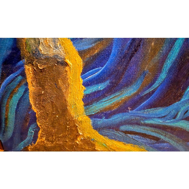 Abstract 1990s Original Oil Painting by John Carnright Framed on Stretched Canvas From His Studio Collection For Sale - Image 3 of 9